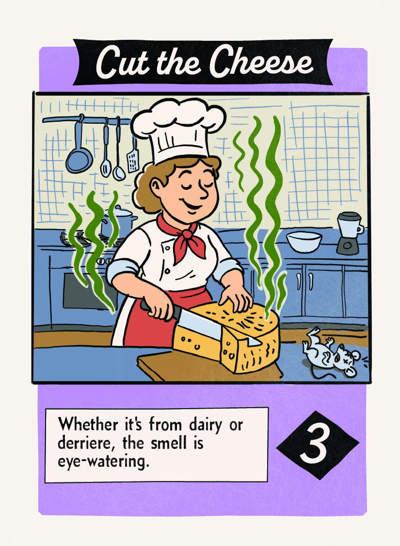 Cut the Cheese fart card, worth 3 points