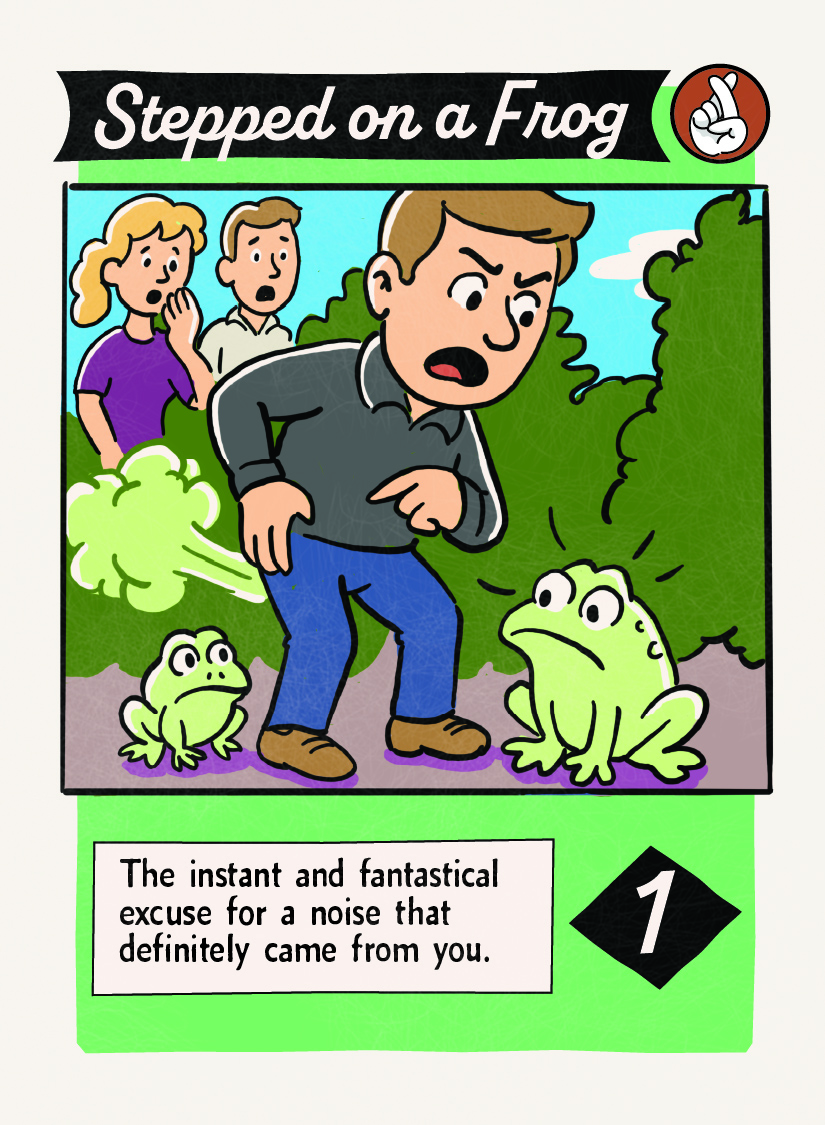 Stepped on a Frog fart card, worth 1 point